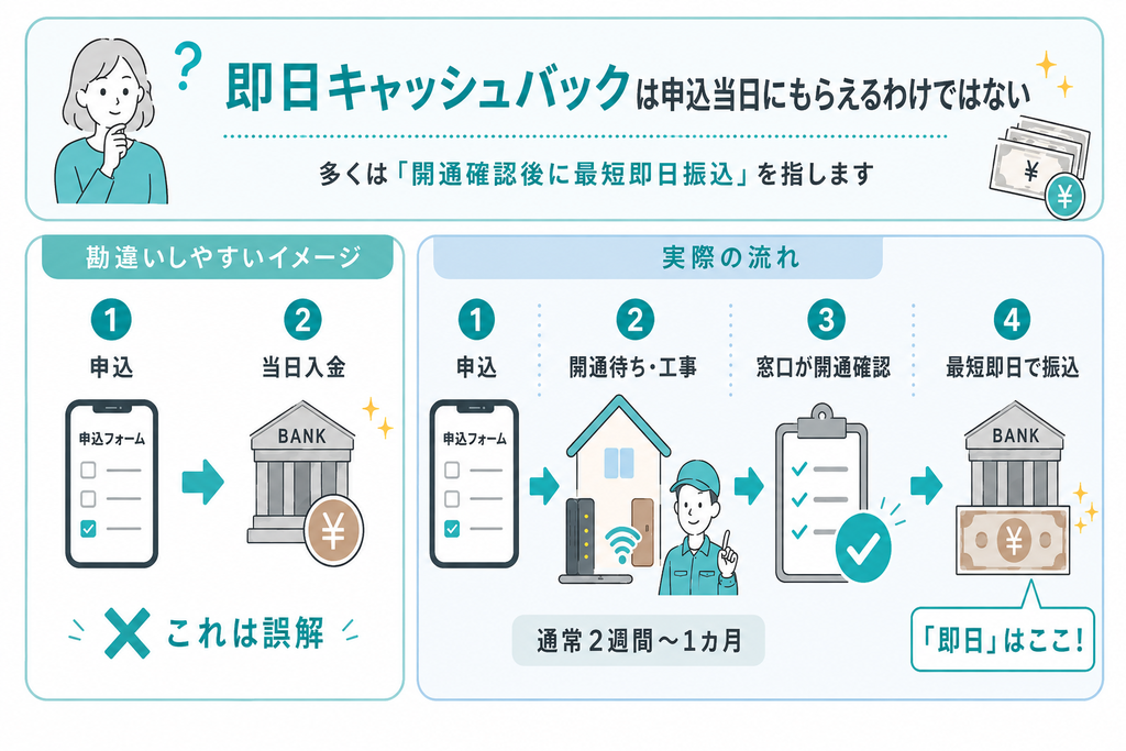 即日キャッシュバックの仕組み