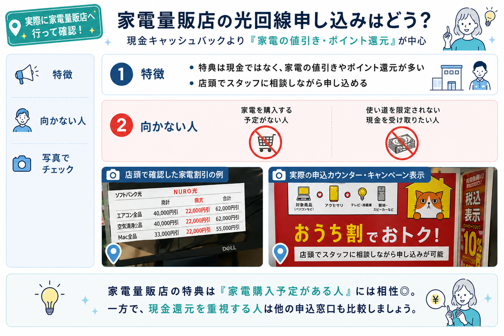 家電量販店の光回線申し込みはどう?